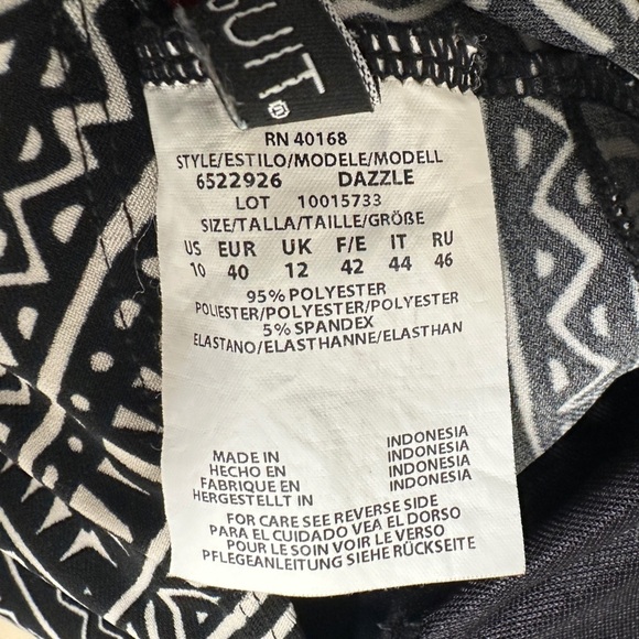 MIRACLESUIT "Tulum Treasures Dazzle" Tankini Top | Black & White | Size 10 | EUC - Picture 9 of 12